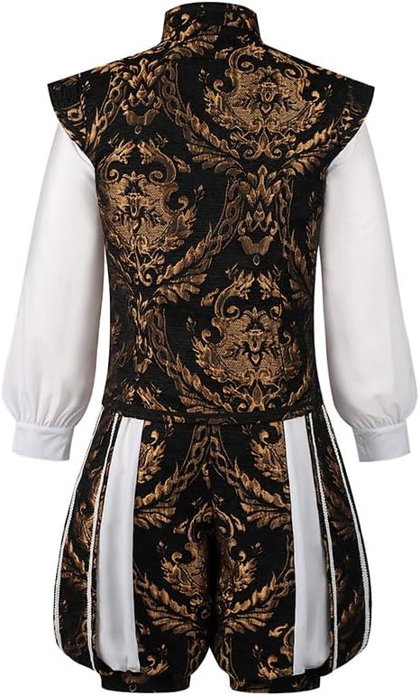 Men's Tudor Costume Elizabethan Era Renaissance Royal Prince/Nobleman Tudor King Doublet & Pumpkin Pants Outfit - Image 2