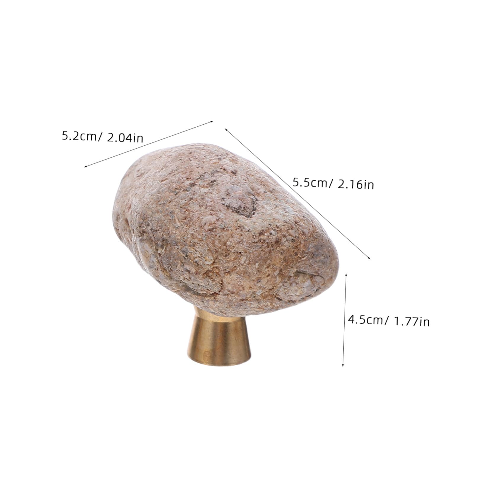 HOMSFOU 2 pomelli irregolari in pietra naturale per cassetti, in ottone, con impugnatura ergonomica, maniglie decorative per armadi, librerie e cassettiere