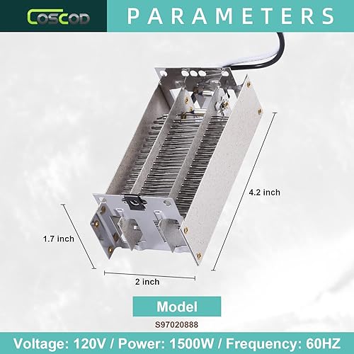 Miniatura 3 de Elemento calefactor de ventilador de baño elemento calefactor COSCOD para Nutone QTXN 110HL100HLBroan 100HL etc