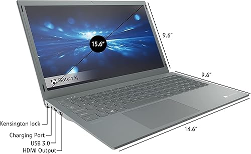 Miniatura 2 de Gateway Laptop FHD Ultra Slim de 156 pulgadas Quad-Core Pentium Silver N5030 hasta 31 GHz 4 GB de RAM 128 GB eMMC WiFi Bluetooth carbón renovado
