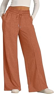Womens Wide Leg Sweatpants Lightweight High Waisted Joggers with Pockets Baggy Comfy Drawstring Lounge Pants 2024