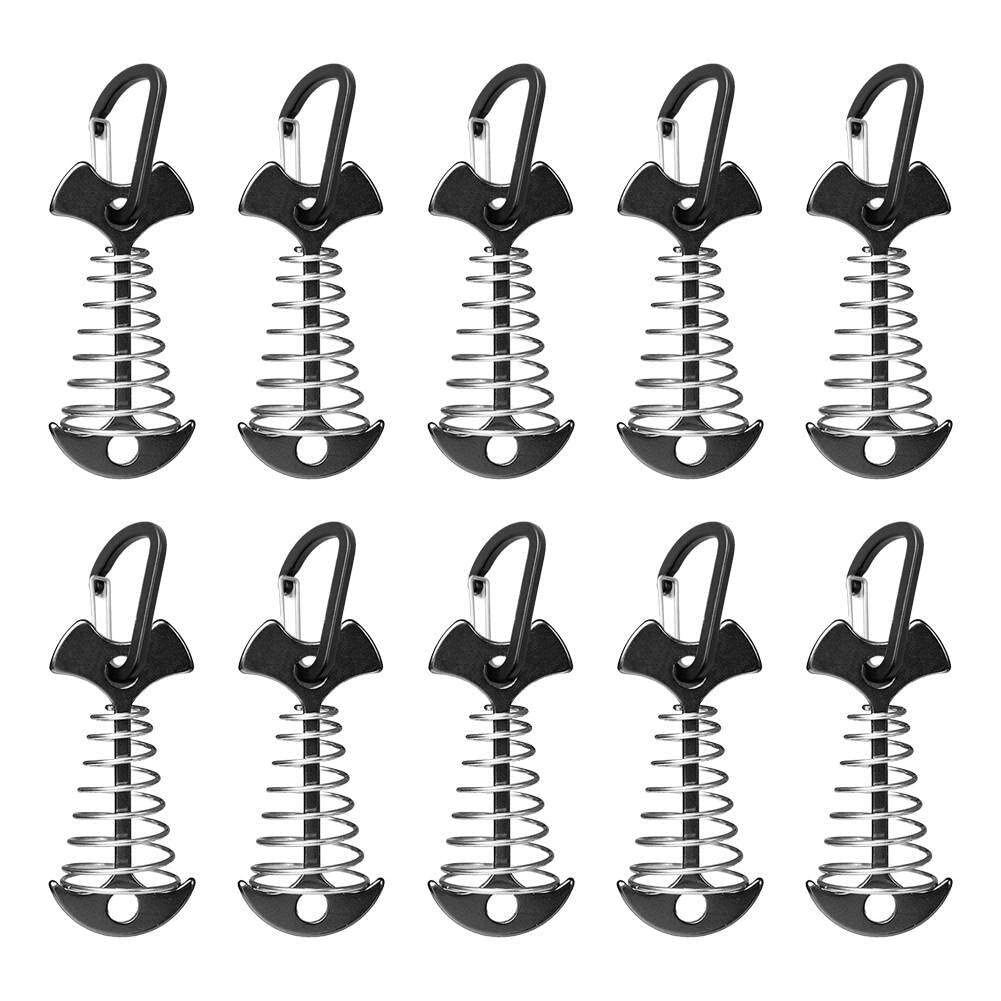 Estacas de aluminio fishbone para ajuste de la carpa con tensores de resorte en cubierta