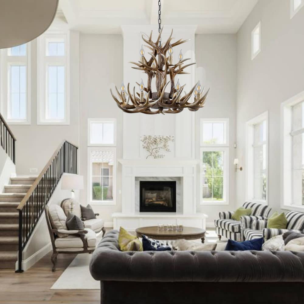 Farmhouse Antler Chandelier 12-Light,Vintage Antler Chandeliers ...