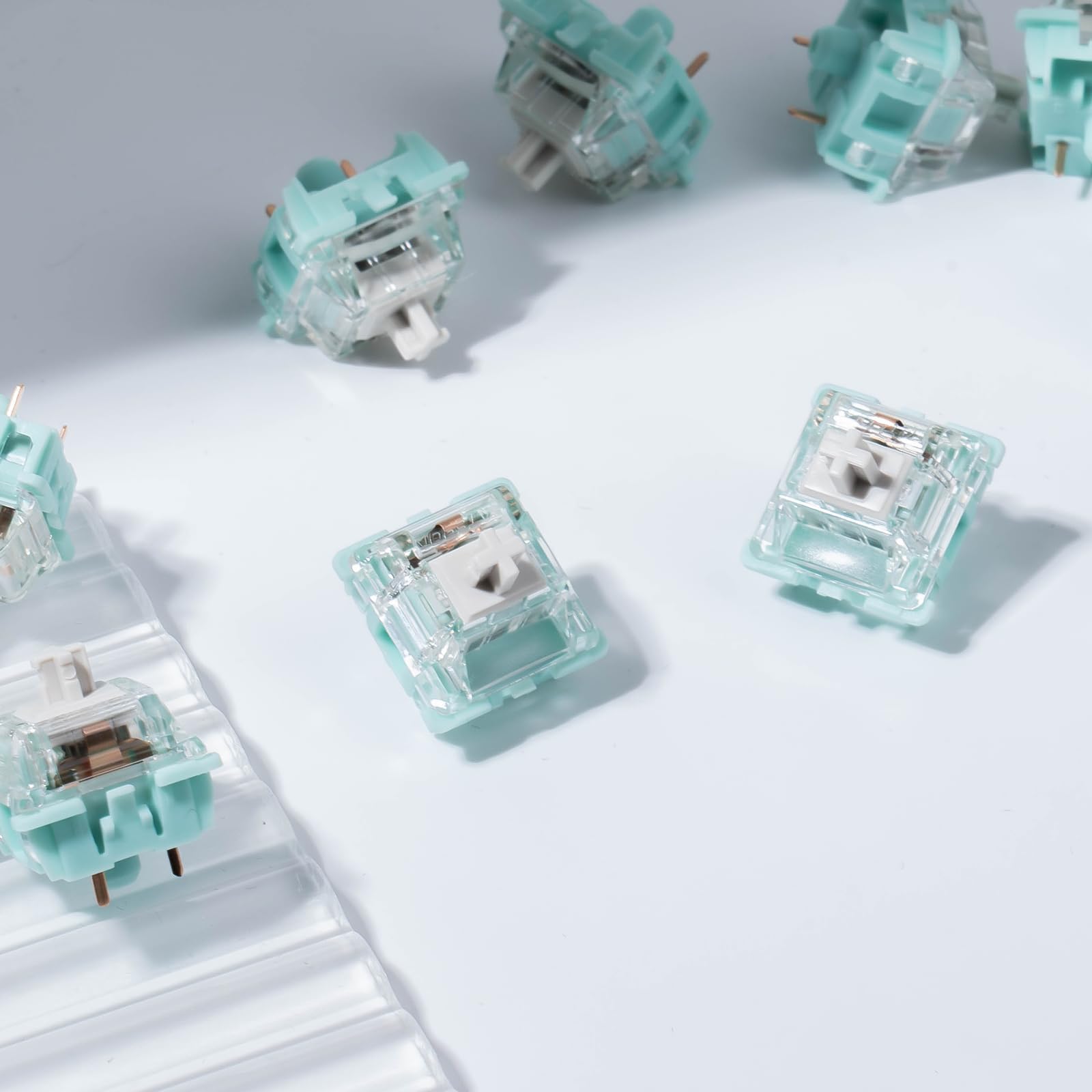 DRAOZA Kutethy X GATERON JAED Series 3.0 Lot de 108 commutateurs linéaires RVB pré-lubrifiés pour clavier mécanique de jeu MX Blanc 38 gf