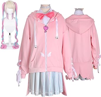 Kange Cosplay Ame Cosplay Needy Streamer Overload Cosplay Kangel Costume Uniform Suit with Wig for Halloween Party