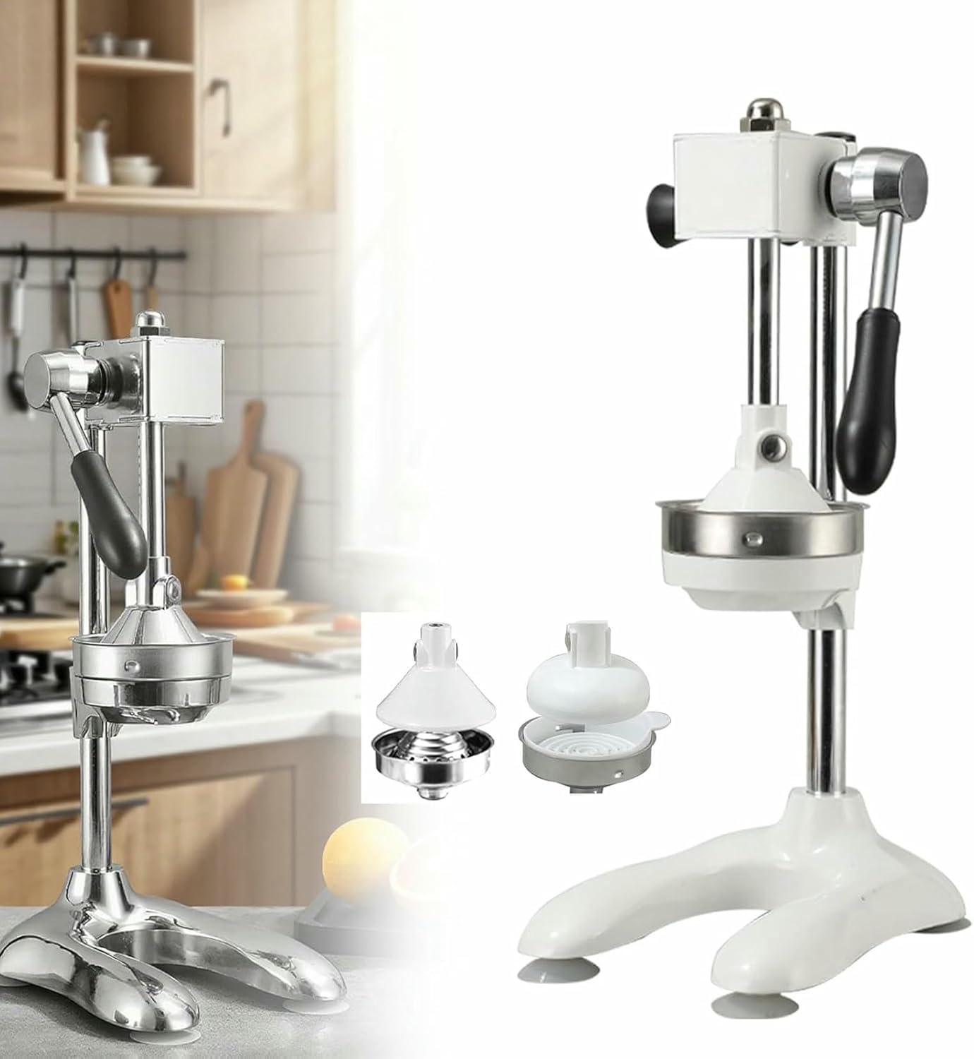 Hand Press juicer, Cast Iron Manual juicer, 304 Stainless Steel + Aluminum Alloy, Easy-Clean, Juicer for Citrus Fruits, for Oranges, Lemons, Citrus,Watermelon electroplated-Tip