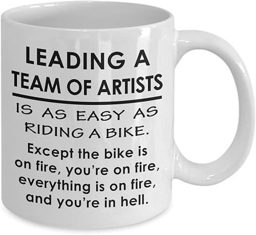 Miniatura 2 de Gifts for Art Director Coffee Mug Tea Cup - Easy as Riding - Leading Team Artist Dept Creative Department Team Design Advertising Office Funny Cute