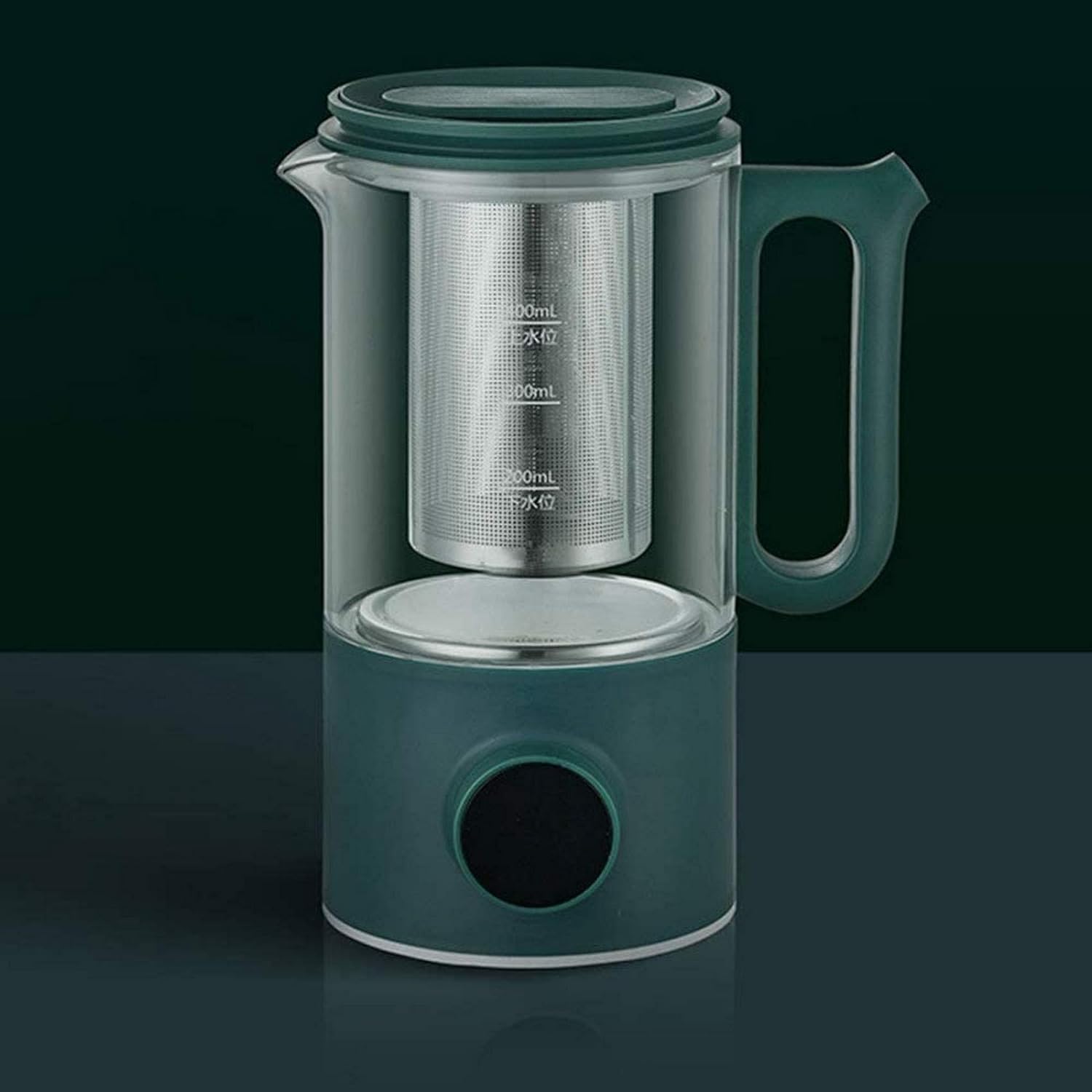 Hervidores, Hervidor eléctrico Tetera de vidrio de 0,4 L con preajustes variables, Tetera de un toque, 500 W, Infusor de té y parte inferior, Apagado automático y protección de ebullición en seco, Sin
