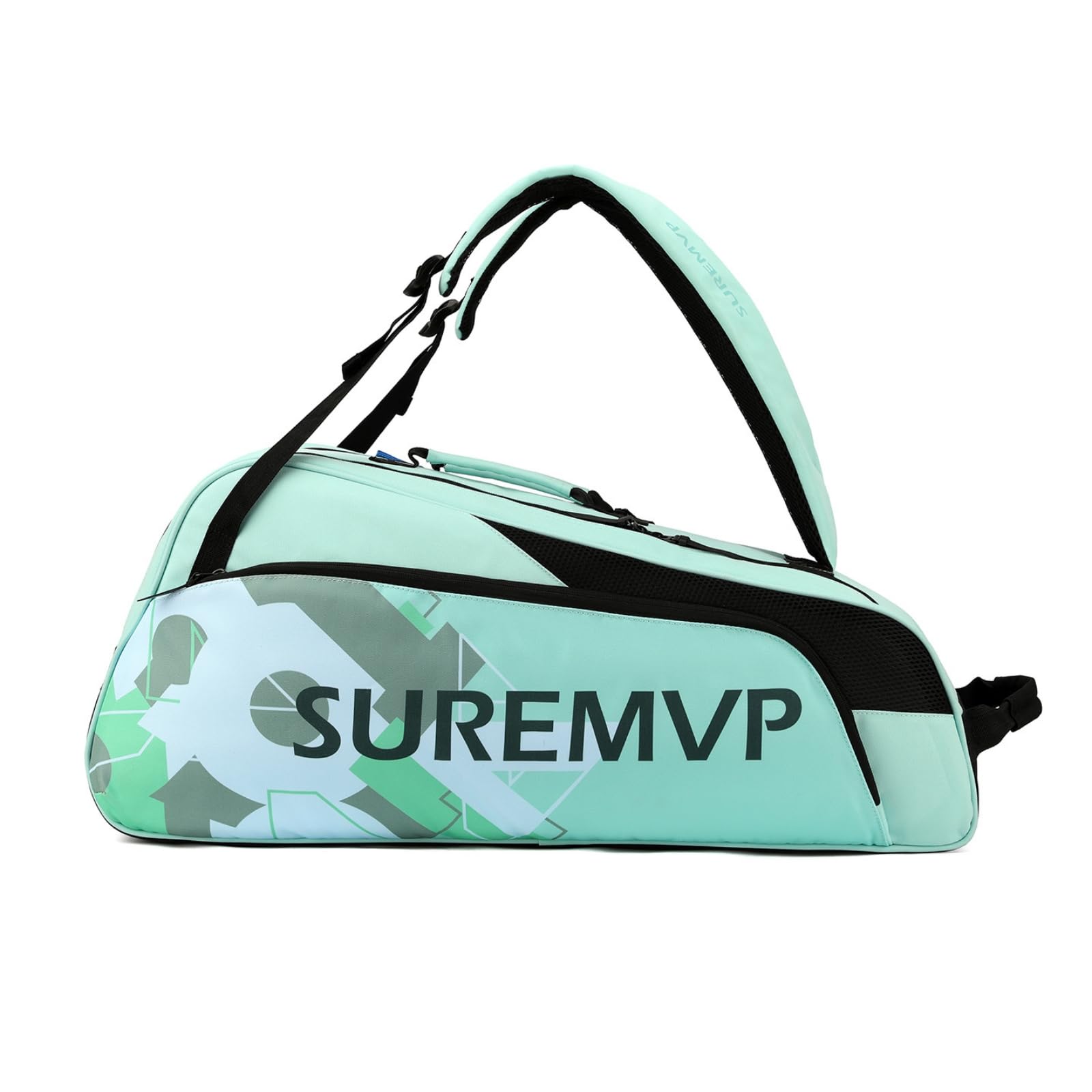Borsa Porta Attrezzatura Sportiva Zaino Racket Borsa Tennis Borsa Padel Borsa Badminton con Struttura Robusta E Cinghie Regolabili in Oxford E PU, Array, D-10 Verde Pappagallo