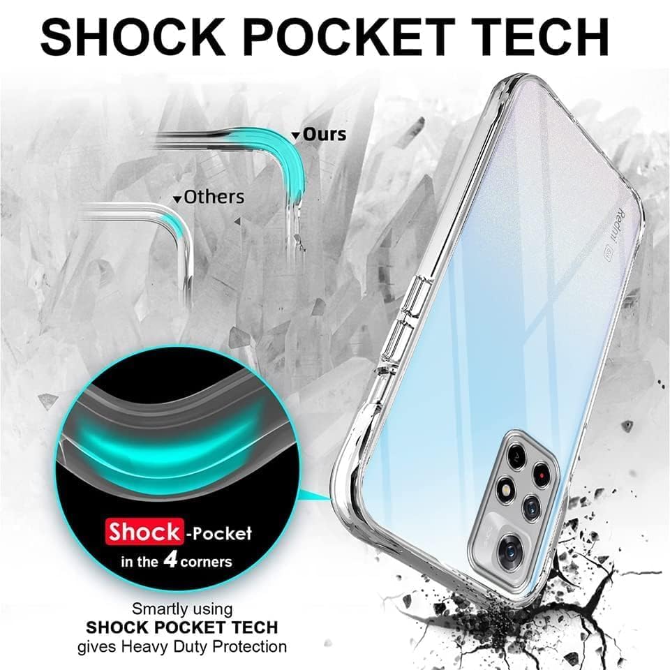 Image of Jkobi Back Case Cover for Poco M4 Pro 5G (Silicone Clear Shockproof Case with Camera Protection | Soft and Flexible | Transparent)