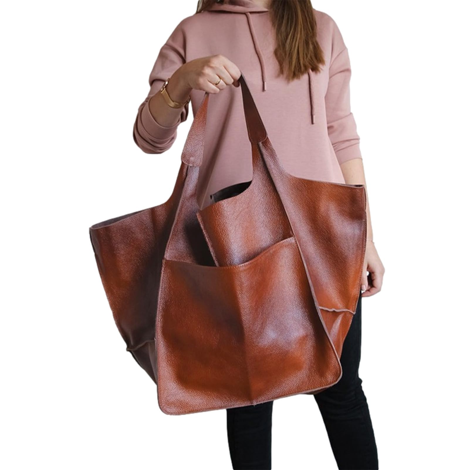 Borsa Tote Extra Grande Donna Borsa Bucket Hobo Oversize in PU