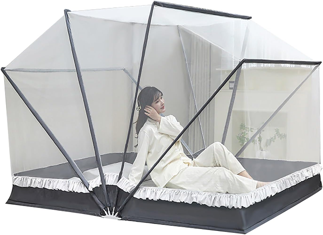 Mosquito Net Tent - Portable Lightweight Transparent Canopy Curtains, Folding Design for Outdoor Use, 80x190cm