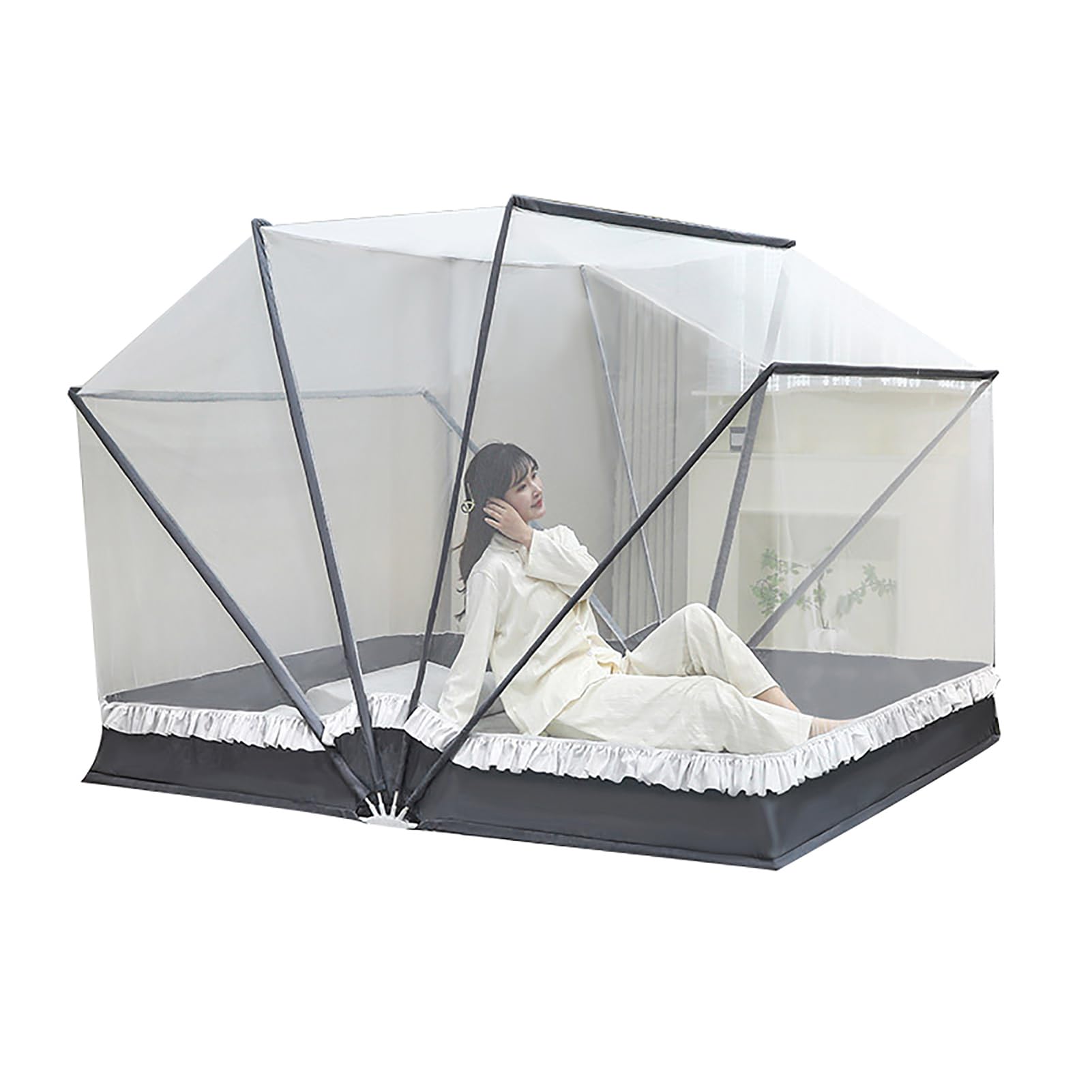 Moustiquaire, Moustiquaire de Lit, Tente Moustiquaire, Tente Moustiquaire Transparente Légère Portable, Rideau de Tente de Moustiquaire Pliable Adapté Au Lit Adulte/Canapé/Extérieur/C/135 * 190Cm Cuisine et Maison