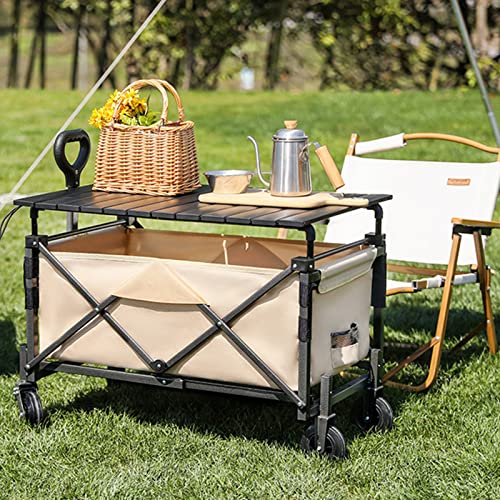 Carrito Plegable Exterior de Uso Multiple con Ruedas Resistentes para Camping, Picnic, Jardín, Playa y Compras con Mango Ajustable miniatura 2