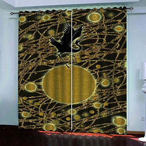 Rideaux à oeillets impression 3D haut de gamme décoration salon - 2