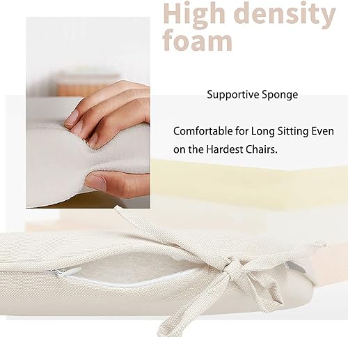 Miniatura 7 de Magpie Fabrics Juego de 2 cojines para sillas de exteriores e interiores de 17 x 16 x 2 pulgadas con lazos, impermeables, para todo tipo de clima,