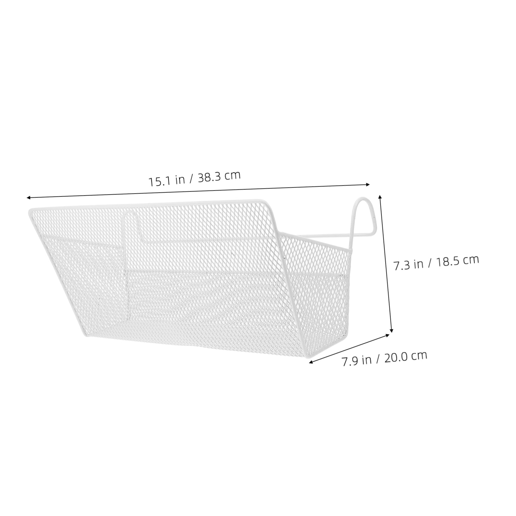 Cesta de Almacenamiento Colgante de Metal Blanco, Hierro, Gran Capacidad