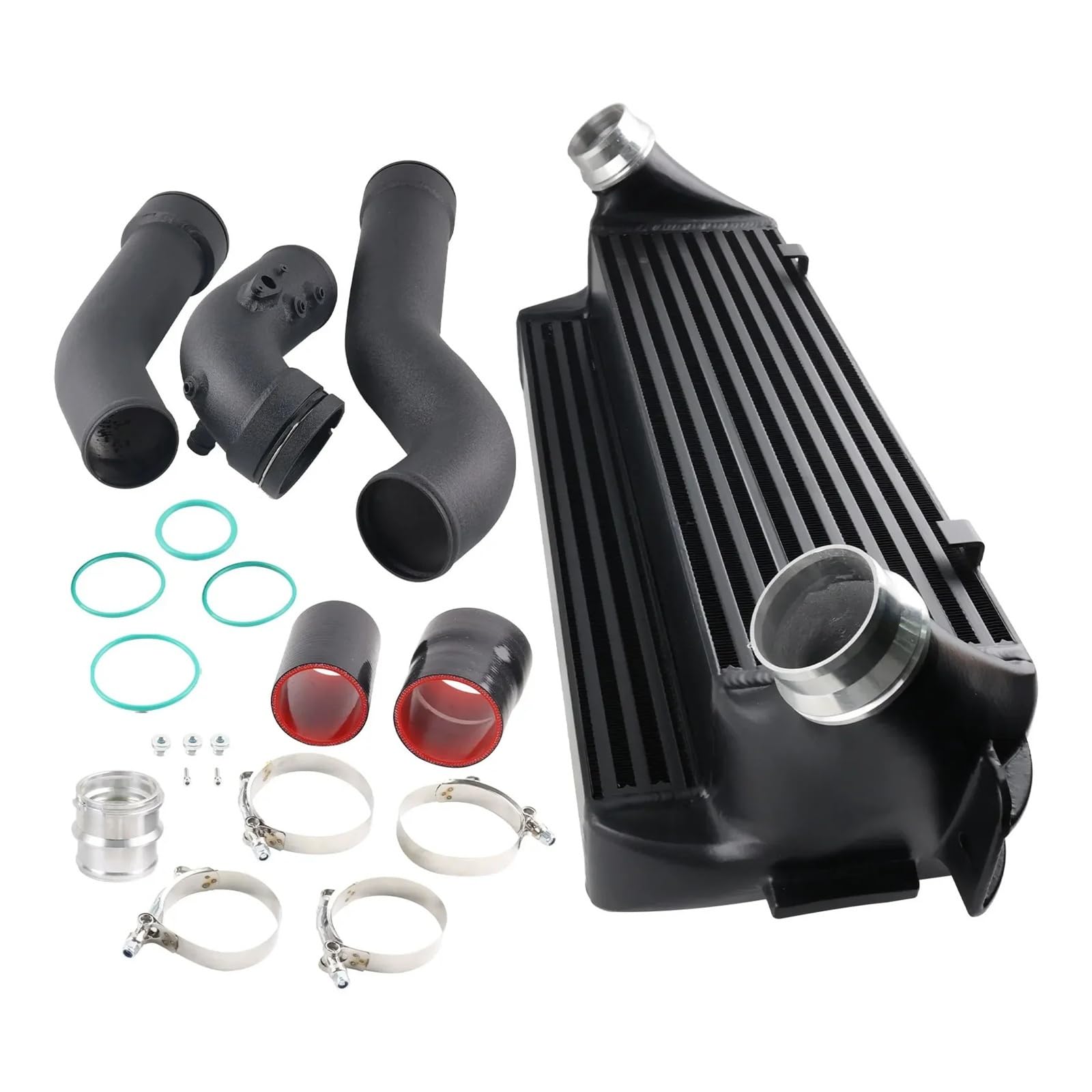 Pasuje Do Serii 1/2/3/4 (F20, F22, F32, F34, F36), 118i, 125i, 228i, 328d-układ Chłodzenia Czarny Intercooler EVO II Intercooler do turbiny samochodowy