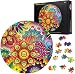NOENNULL 1000 Pezzi Puzzle Rotondo Creativo Fiore Rotondo Puzzle Fiore Rotondo Puzzle Classico difficile Puzzle Cerchio per Bambini Adulti