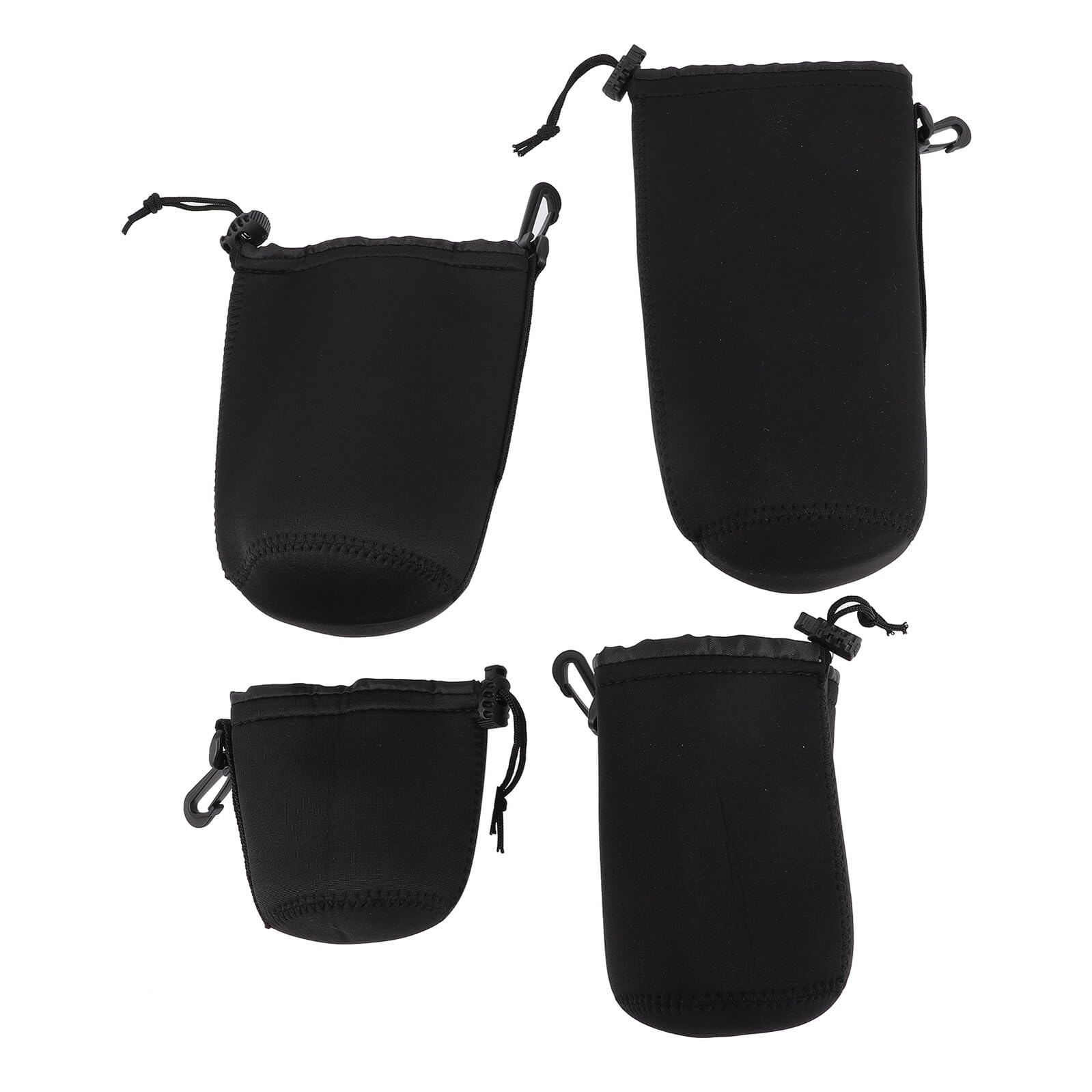4 Piezas Pack de Fundas Protectoras de Neopreno para Objetivo de Cámara Resistentes al Agua y con Bolsillos de Varios para Lentes DSLR y Accesorios de Fotografía