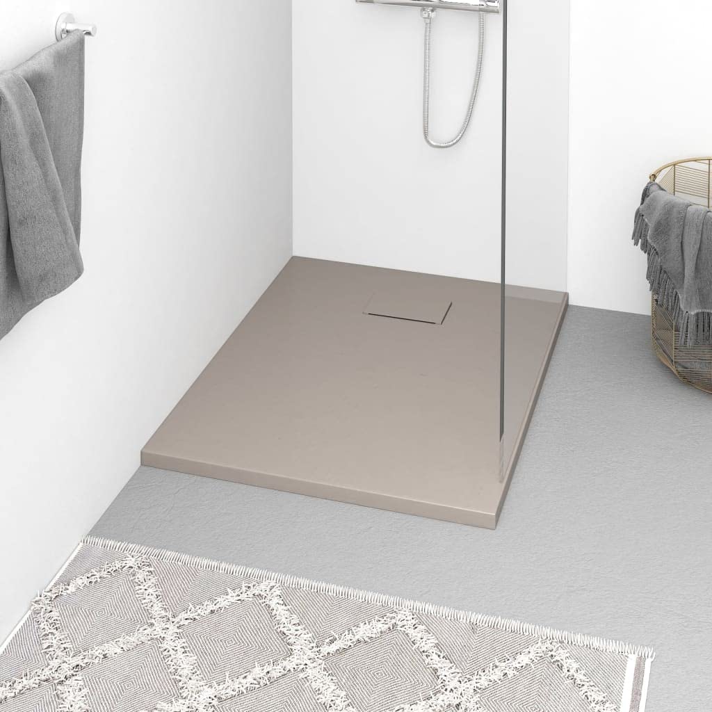 Receveur de douche SMC plat marron 90x70 pour remplacer une baignoire sans marche
