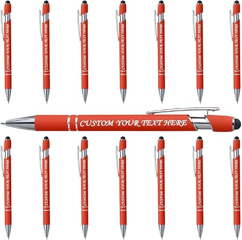 15 bolígrafos personalizados a granel, bolígrafo personalizado, bolígrafo grabado con nombre, logotipo, lápiz capacitivo para pantallas táctiles, a