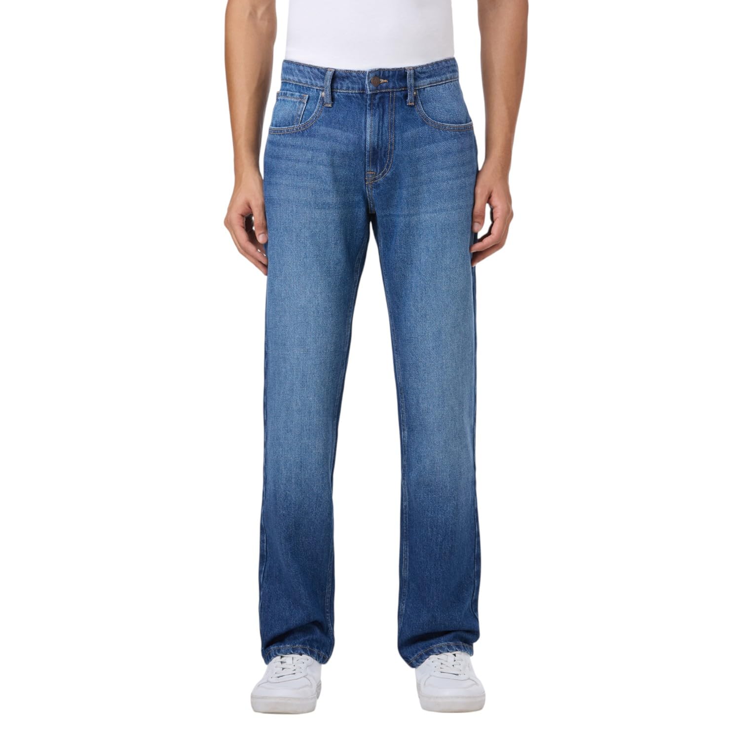 Pepe Jeans Men’s Straight Fit Jeans|Mid Rise |Stretchable Fabric| Jeans for Men | Available in Plus Size