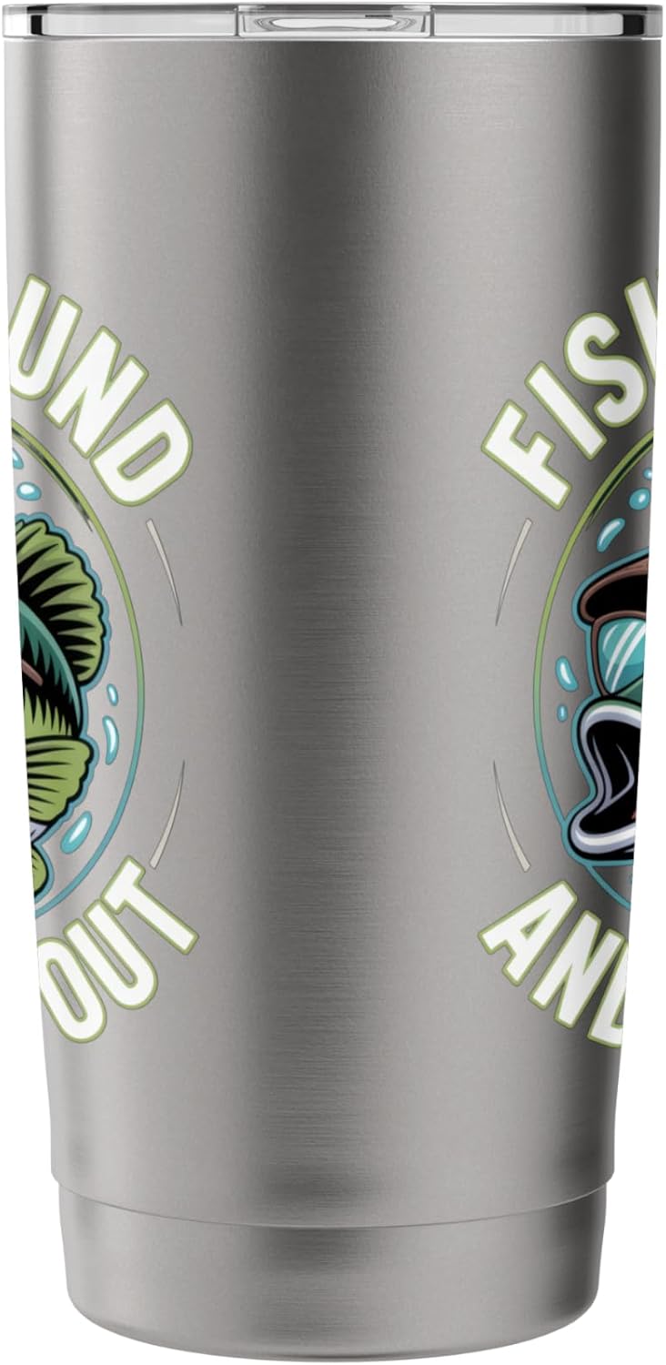 Fish Around and Find Out + Fishing Enthusiasts + Fun Summer Stainless Steel Insulated Tumbler image 4