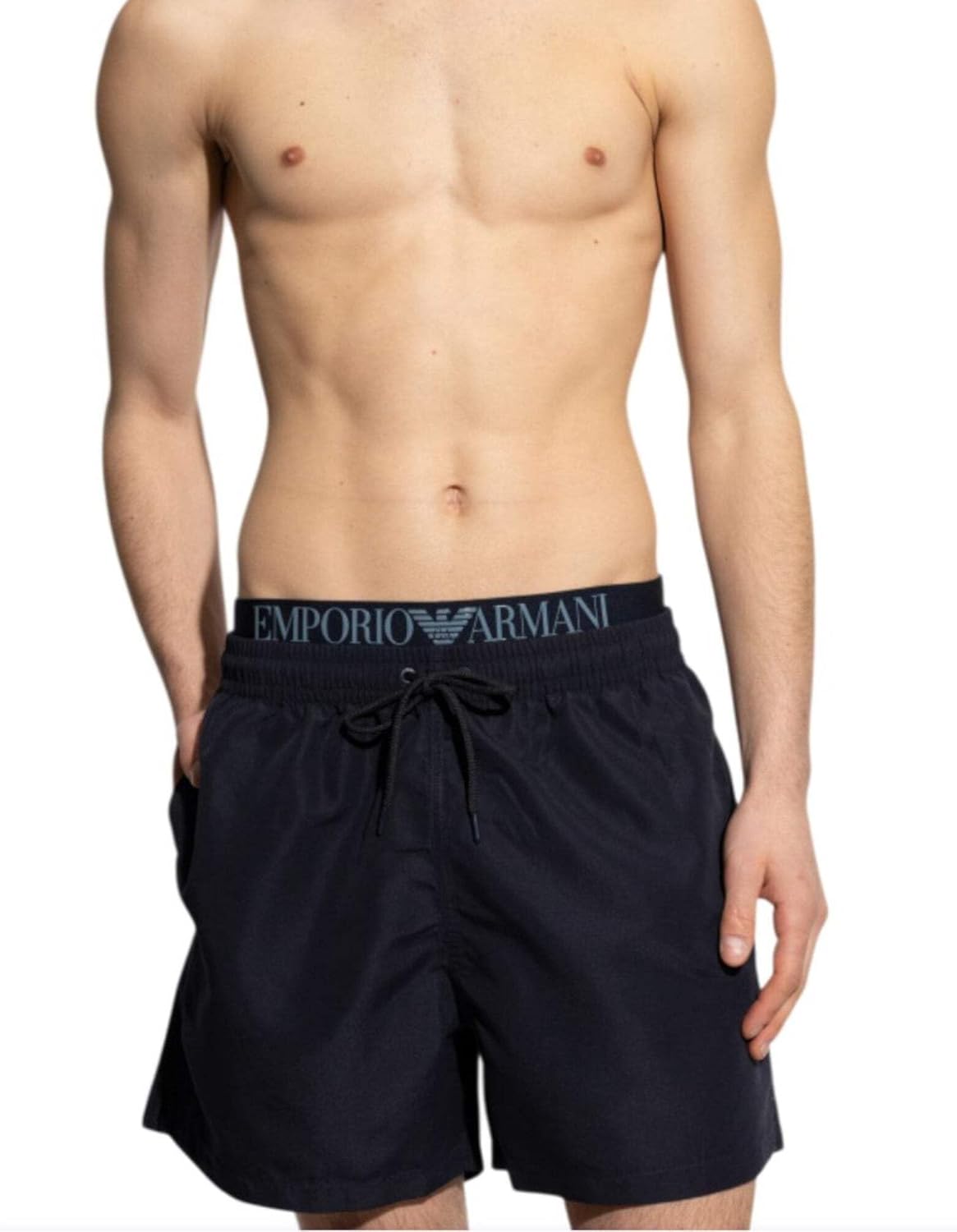 Emporio Armani Men's Logo Band Solid Swim Trunk - Image 5