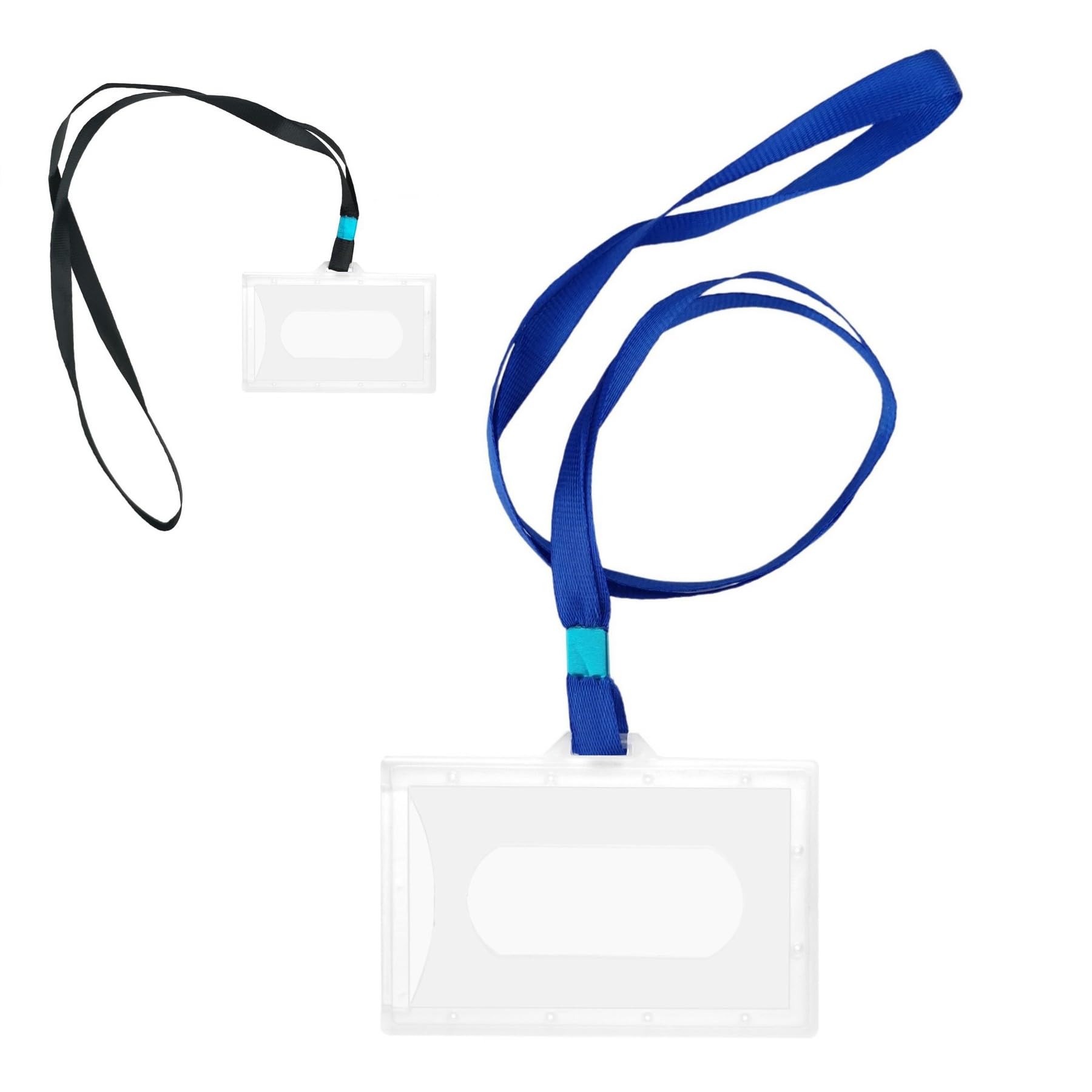D.RECT 50 Set Name Badges with Ribbon Card Holder for Business, Exhibition, Office, School and Children Pack of 50