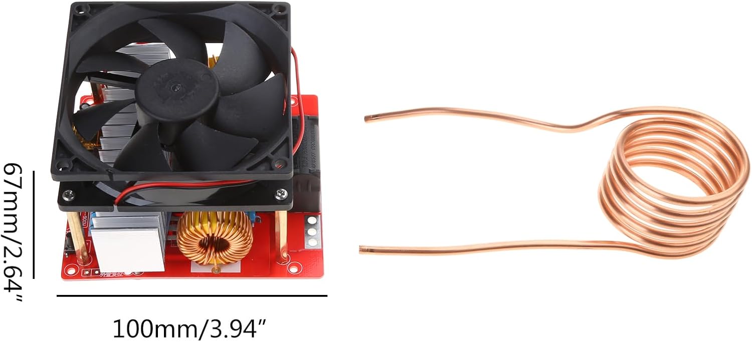 Induction Heater 24-48V 1000W ZVS High Frequency Heater Heating Board Module With Cooling Fan Heating Module
