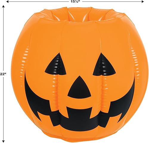 Miniatura 2 de Beistle Enfriadores inflables de calabaza Jack O Lantern, paquete de 2, 15.5 x 22 pulgadas, cada uno tiene capacidad para aproximadamente 48 latas