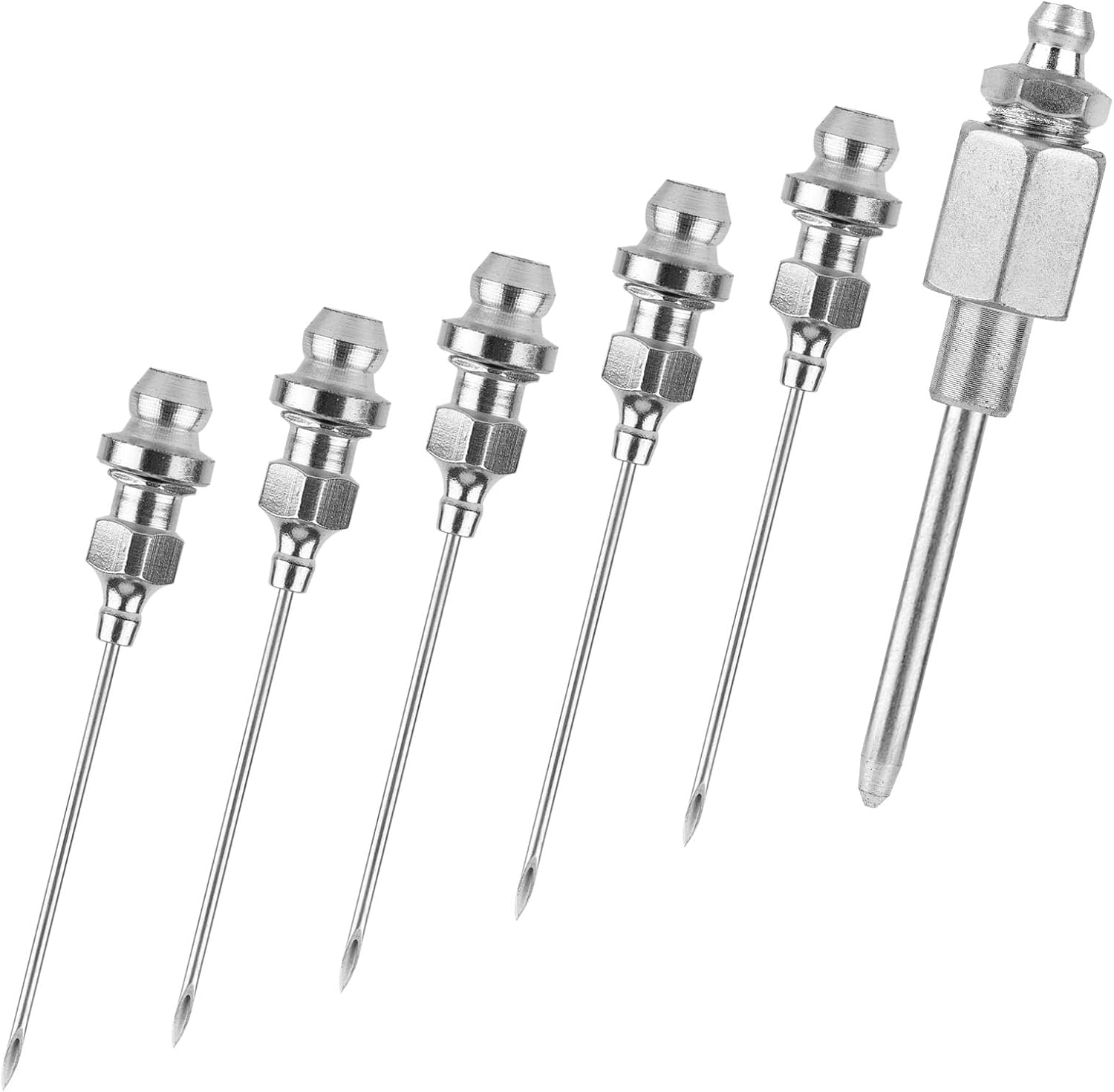 NQEUEPN Grease Needle Nozzle, Grease Injector Needle with Grease Needle Tip Dispenser Grease Fitting Tool for Grease Gun Injection, Used in Small & Confined Spaces