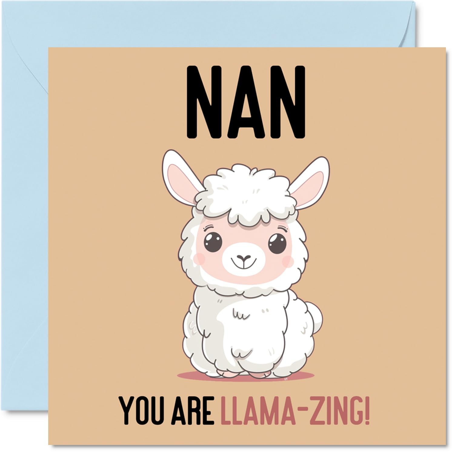 Birthday Cards for Nan - Llama-Zing - Funny Happy Birthday Card for Nan from Grandson Granddaughter, Nanny Gifts, 145mm Joke Greeting Cards Women Her