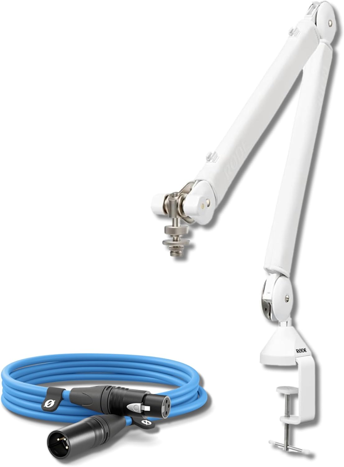 Rode PSA1+ Professional Studio Boom Arm (White) with Rode Premium XLR Cable (10', Orange)