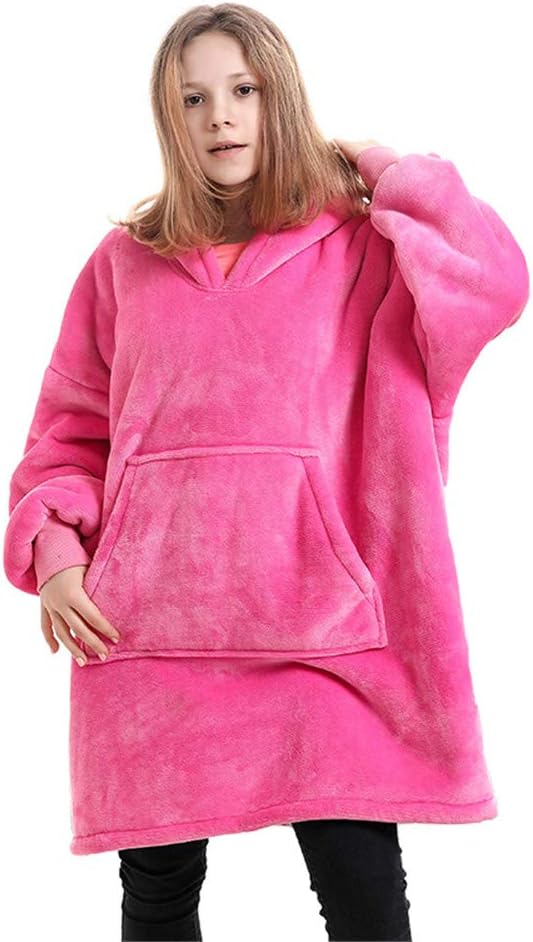 Cobertor Cama MiDiLi Manta Con Capucha De Gran Tamaño, Sudadera Con Capucha De Franela Sherpa, Manta Grande De Felpa Cómoda Con Capucha, Bolsillos Y Mangas Para Adultos, Mujeres Y Hombres, Talla única,Black