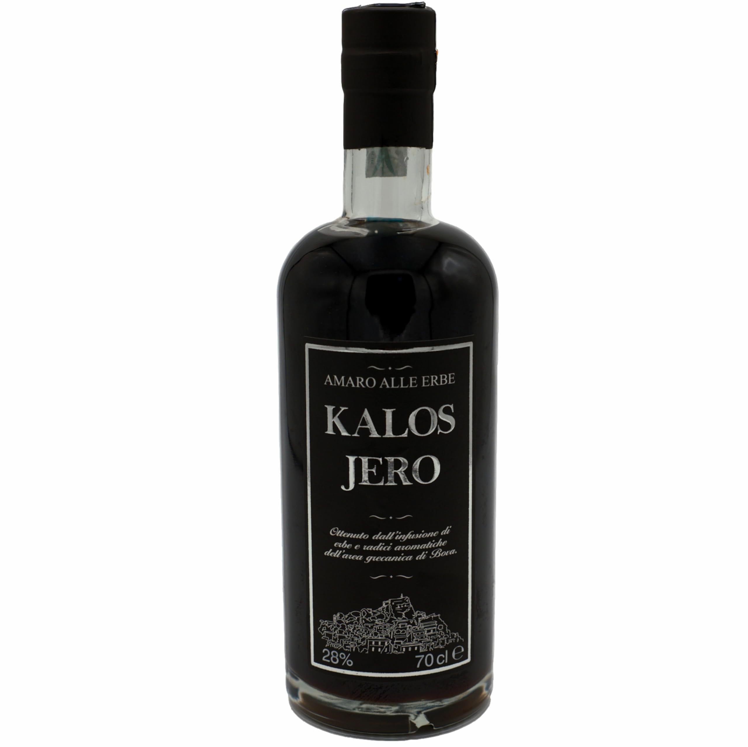 Amaro Kalos Jero - Digestivo, Infusione di Erbe e Radici Aromatiche, Liquore Grecanico Calabrese Speziato e Rinfrescante, Idea Regalo - Vol. 28% (70 cl)