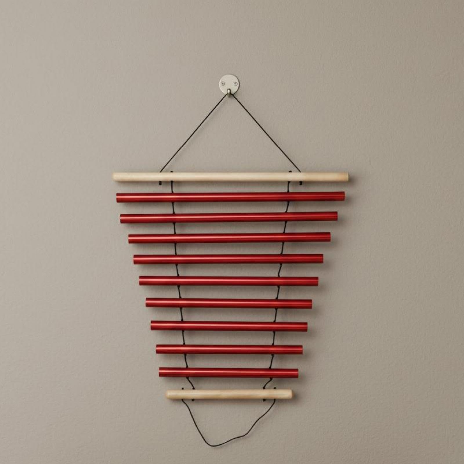 Qianly Windspiel Meditation Handglocke Klangstab Klangrohr Aus Metall mit Entspannendem Klang für Kinderbildung Entspannung Raumdekorati, Rot