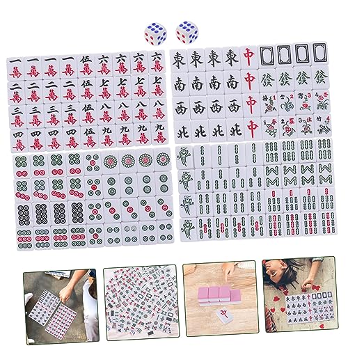 Set Mini Mahjong portátil con bolsa para viaje miniatura 7