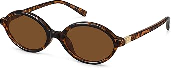 Retro Oval Sunglasses for Women Trendy Small Vintage Round Sun Glasses UV Protection