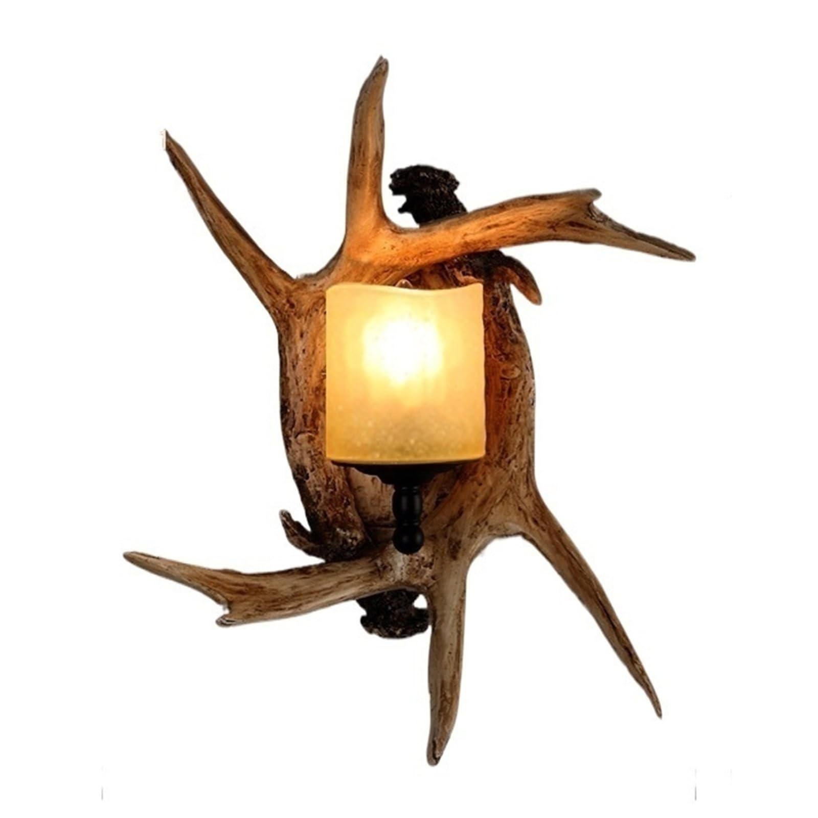 XHDWT Wild Fork Antler Wall Lamp, American Rural Retro
