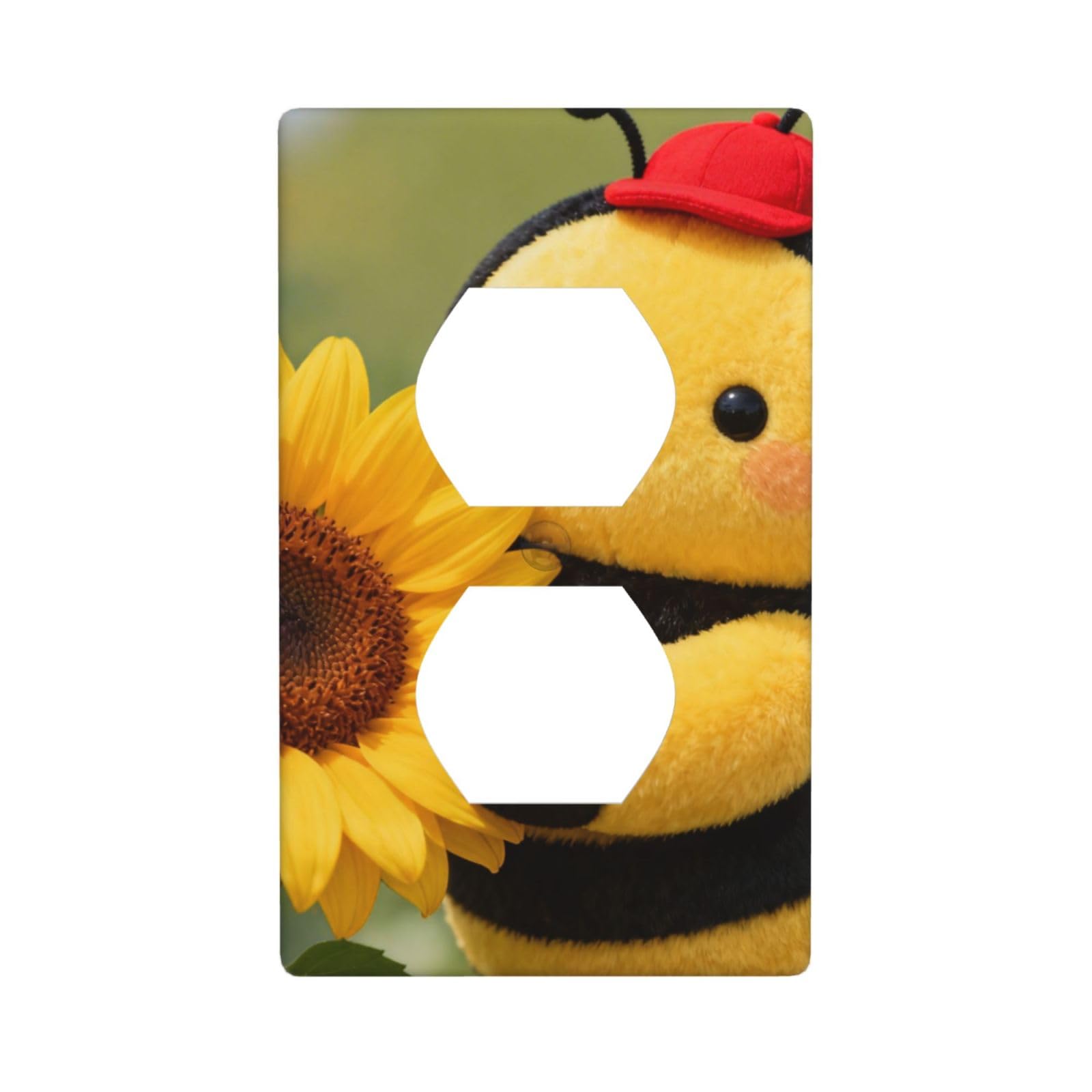 Honeybee Decorative Switch Plate Cover-Unbreakable Polycarbonate Wall Plate for Home Office, 1 Gang with Screws