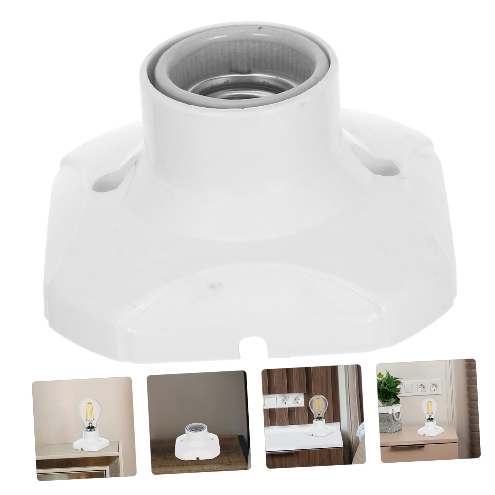 Porta Lampada a Vite E27 per Soffitto, Confezione 20 Pezzi | Bianco, Pp, Rame e Ceramica, Installazione Facile per Ambienti Domestici e Commerciali