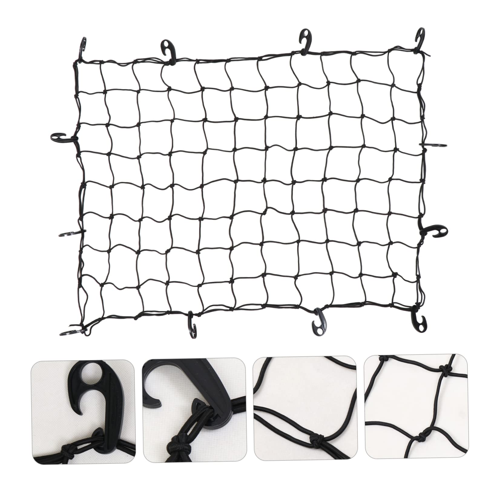 MAGICLULU Filet Solide Noir Élastique en Caoutchouc de Chargement et Protecteur pour Bagages et Cargaison sur Porte-Bagages de Toit pour Camions et Voitures
