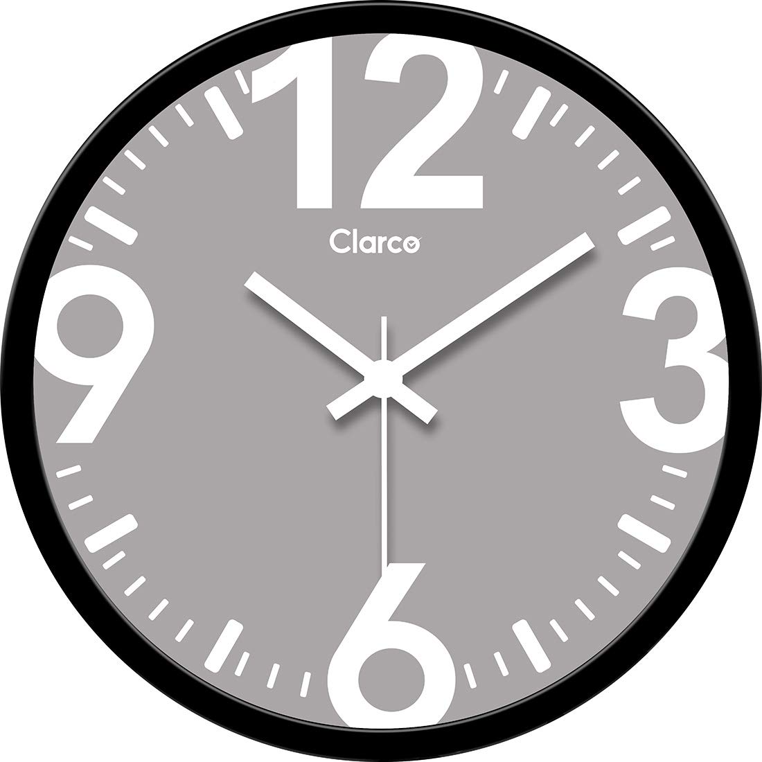 Clarco Brand Big Size Designer Analogue Round Plastic Wall Clock with Glass for Home/Living Room/Bedroom/Kitchen/Office (12 x 12 Inch / 30 x 30 cm)(WL_927L)