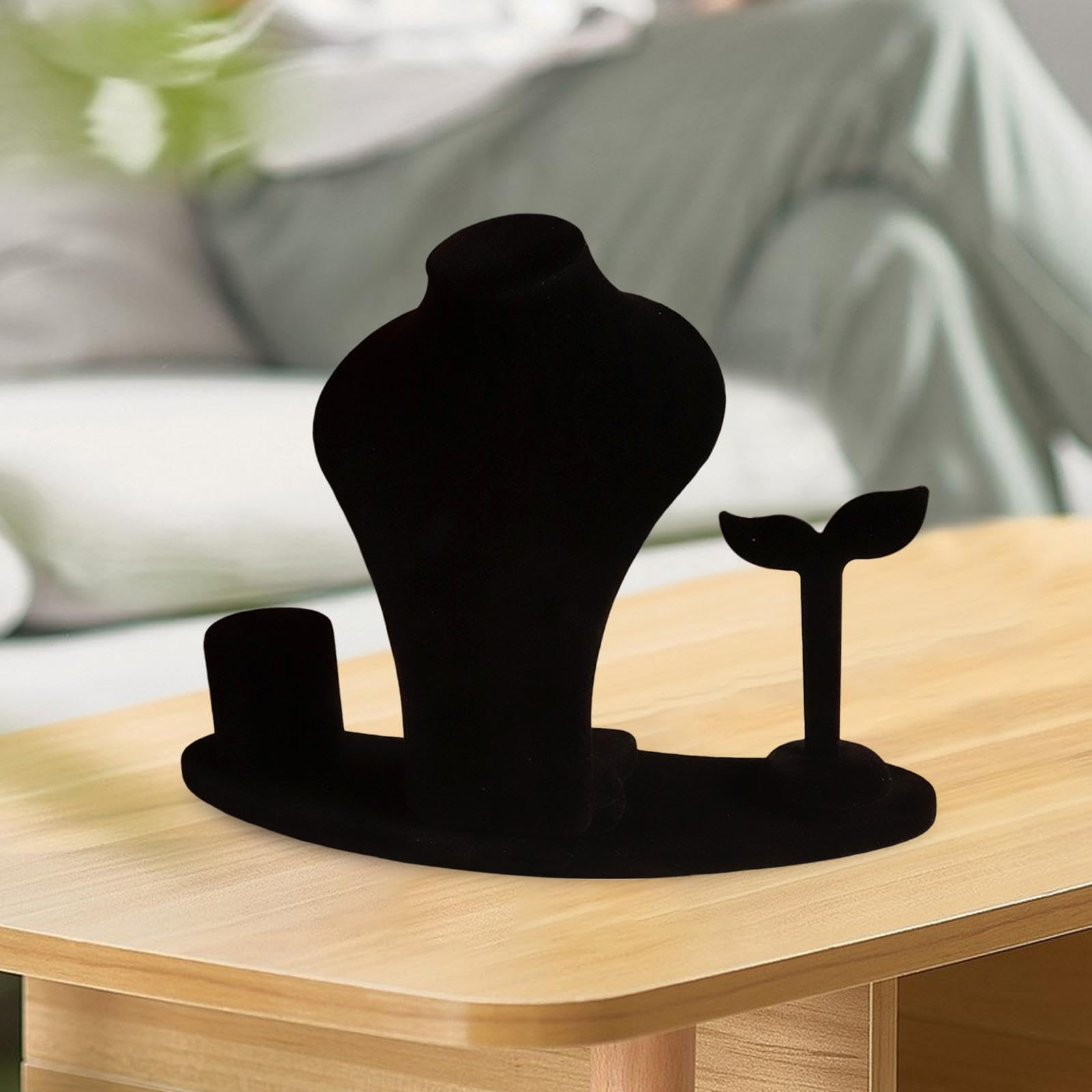 4 Pezzi Porta Collane Orecchini Espositore Gioielli Organizer Base Manichino Struttura MDF con Velluto Adatto per Regalo Decorazione Casa
