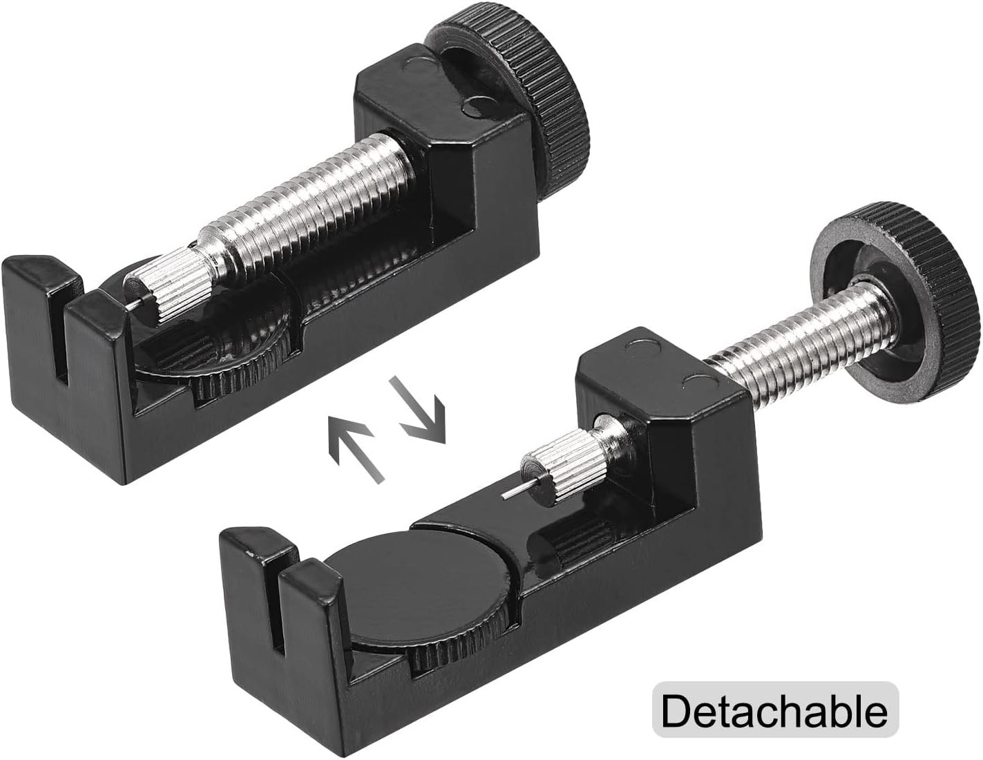 uxcell Strap Link Pin Removal Tool with 3 Pins, 35mm Adjustable Width for Re-size Watch Band, Black