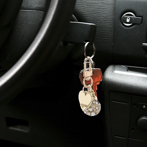 Miniatura 7 de jojofuny 4 llaveros de concha de perla para mujer, bonitos llaveros de metal, accesorios decorativos para bolsas, llaves de coche y dijes de mochila