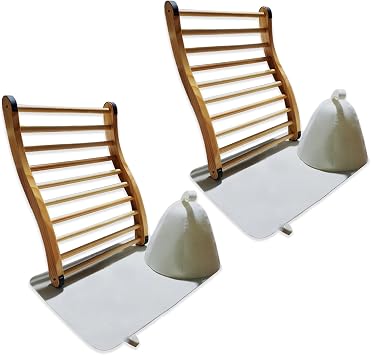 Non-Toxic Cedar Sauna Backrest for Barrel or Infrared Sauna, with Felt Sauna Hat and Seat Pad, Anti-Slip Sauna Accessory2 Packs
