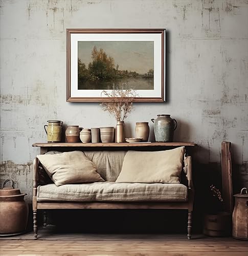 Miniatura 6 de Rustic Farmhouse Wall Art Decor - 24x36 Large Unframed Rolled Canvas - Boho Landscape Picture - French Country Laundry Print Poster - Neutral